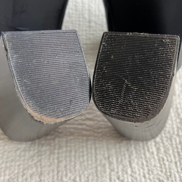 Steve Madden Krizia used black leather mule chunky block heel sandal size 11 - Picture 7 of 15